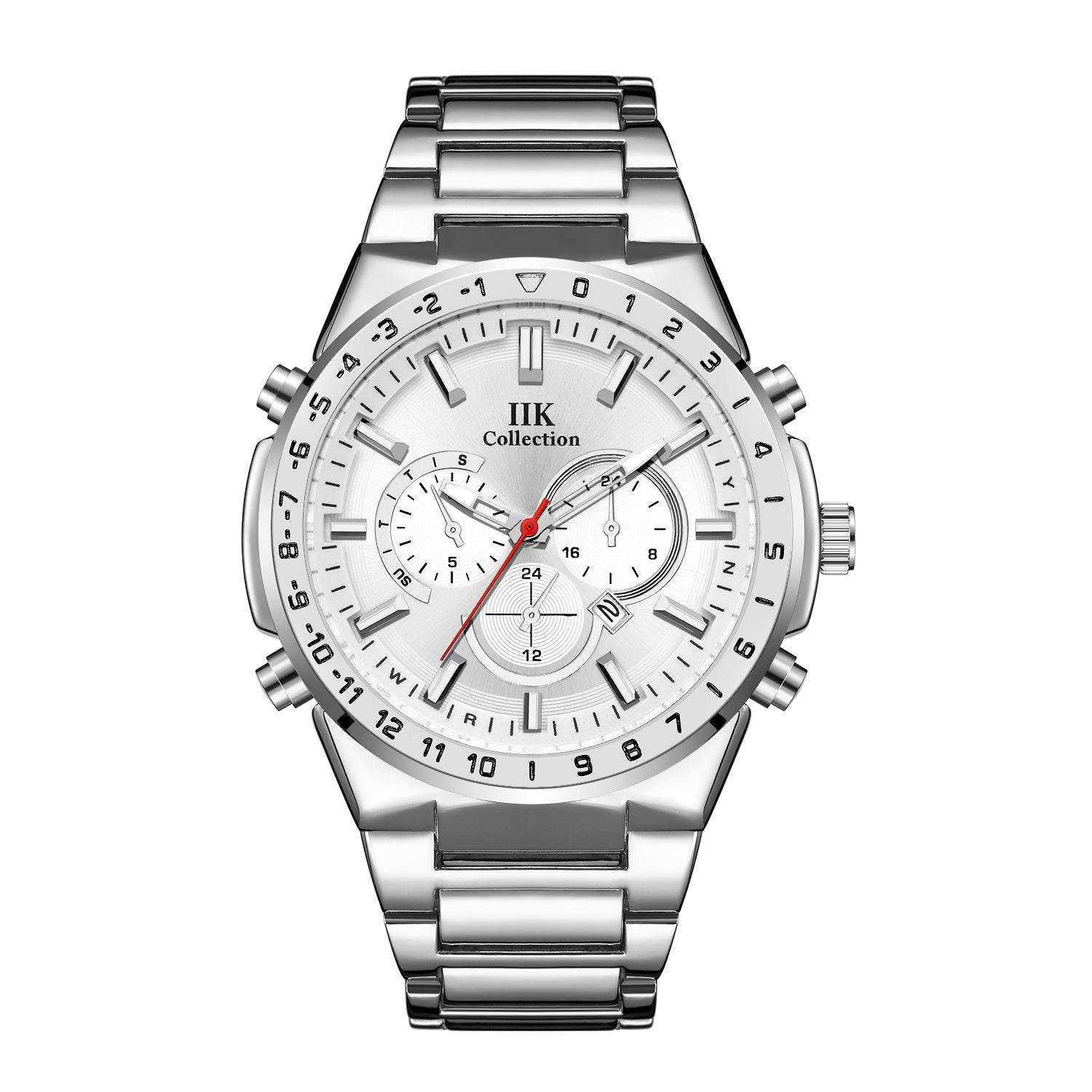 

Чоловічий годинник IIK Кварцовий годинник Чоловічий водонепроникний годинник Новий чоловічий годинник срібний