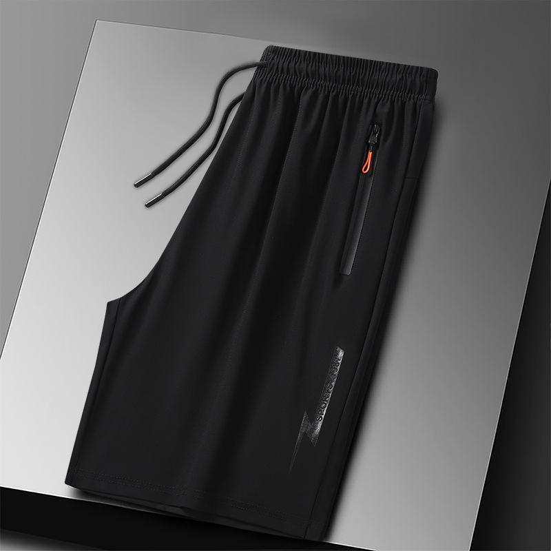 Men's Plus Size Ice Silk Quick-Dry Breathable Summer Shorts - Casual and Straight Leg Design