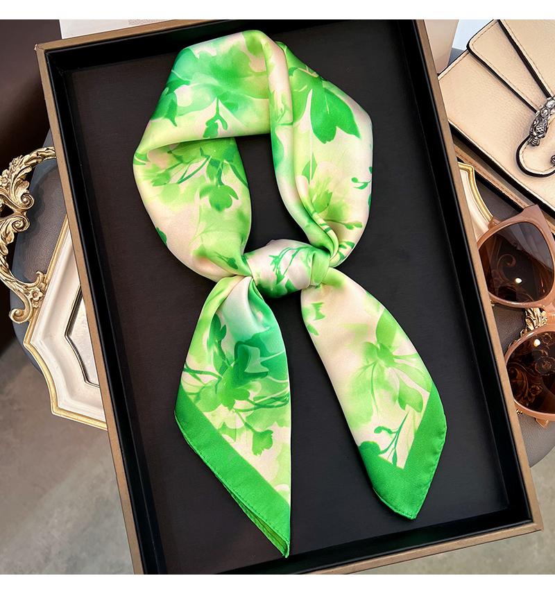 Korean Style Floral Printed Small Square Scarf Women Summer Spring Versatile Neck Scarf