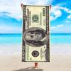 1 Stück Ein weiches Strandtuch mit US-Dollar-Muster, geeignet für Schwimmen, Camping, Urlaub und Yoga, multifunktionale Handtücher