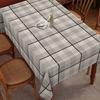 One Piece of Checkered Tablecloth, a Rectangular Tablecloth, a Warm-toned Tablecloth, a Round Tablecloth