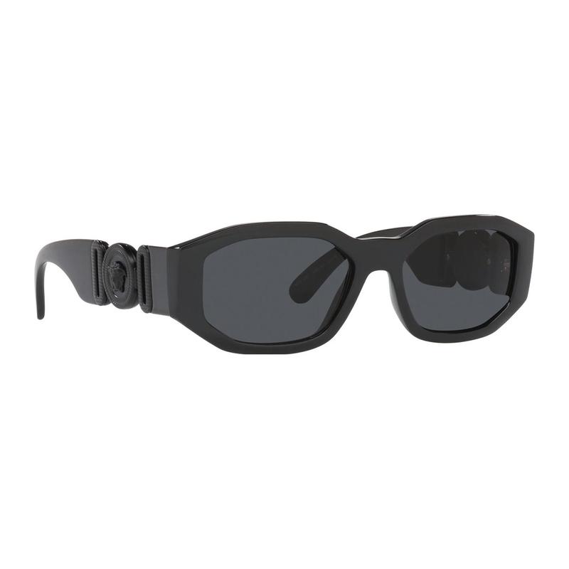 Versace Plate Irregular Shape Sunglasses Unisex Couple Style 2694702 VE4361536087-Black 53