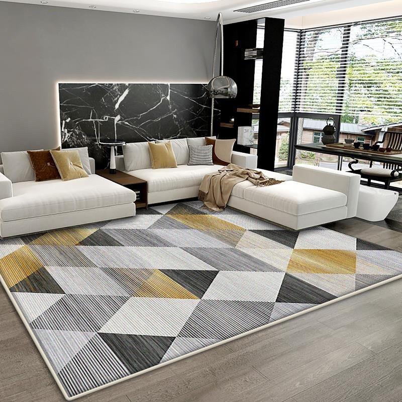 Nordic Geometric Marble Living Room Carpet 140x200cm Large Home Super Absorbent Bedroom Hallway Entrance Floor Mats Non-slip