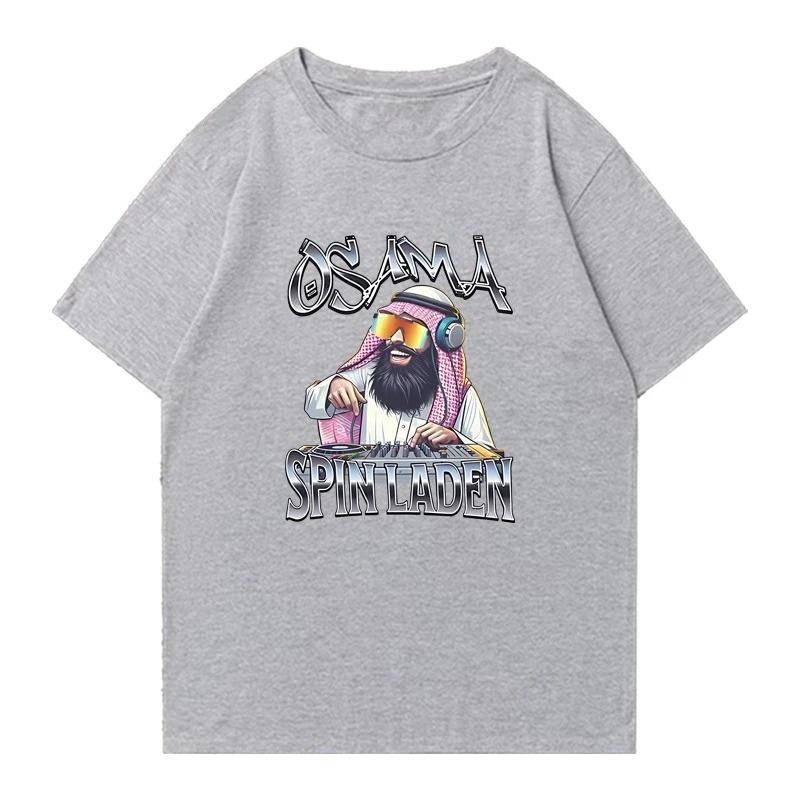 High Quality Osama Spin Laden Graphic print Men Women Oversized Tee shirt 100% Cotton Fashion short sleeve t-shirts Unisex Tops
