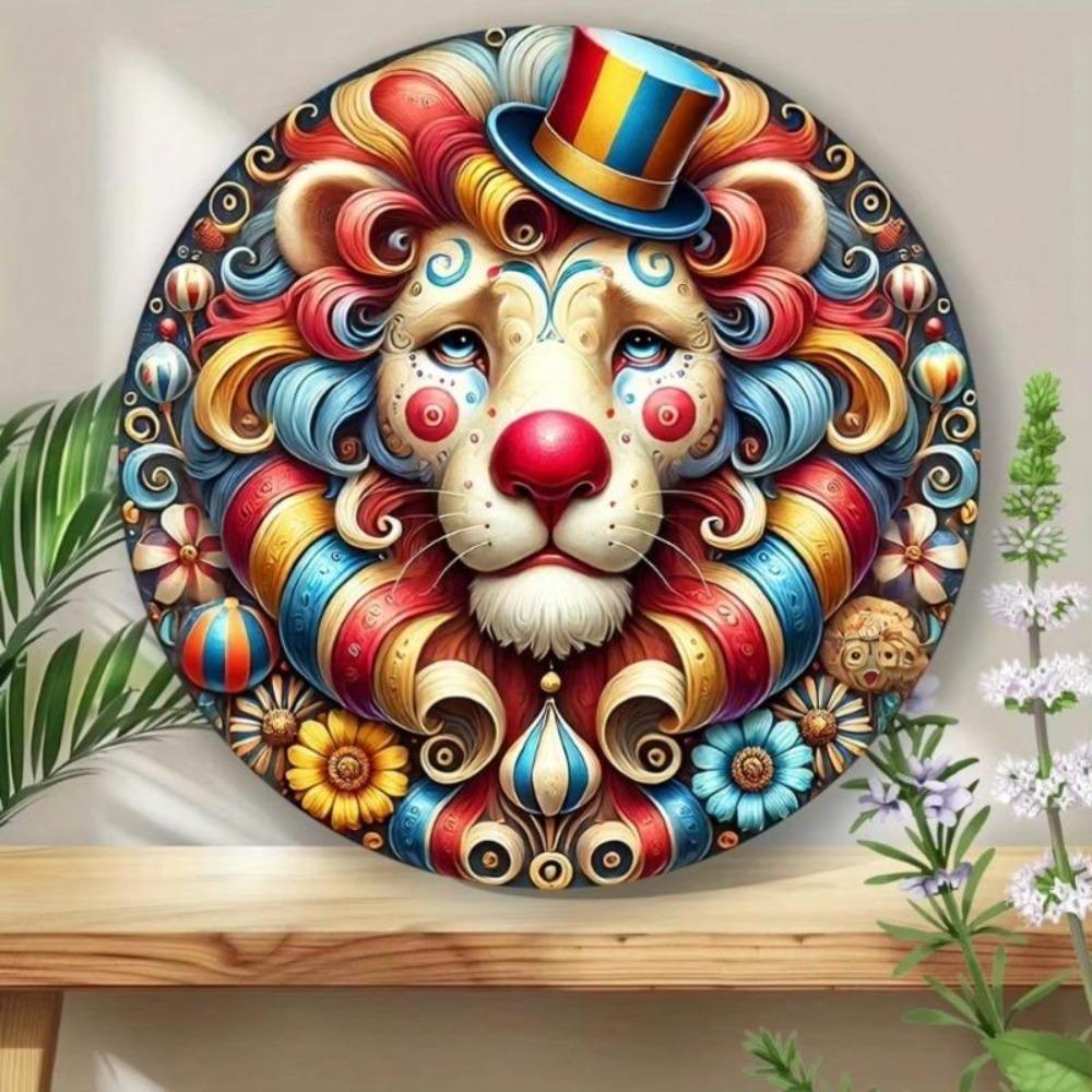 Metal Wall Art Decor Vintage Circus Trapeze Figures Colorful Home Bar Garage Decoration