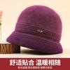 Medium mother hat Female fleece thickened rabbit fur warm wool hat Medium elderly grandmother cotton hat Knitted hat