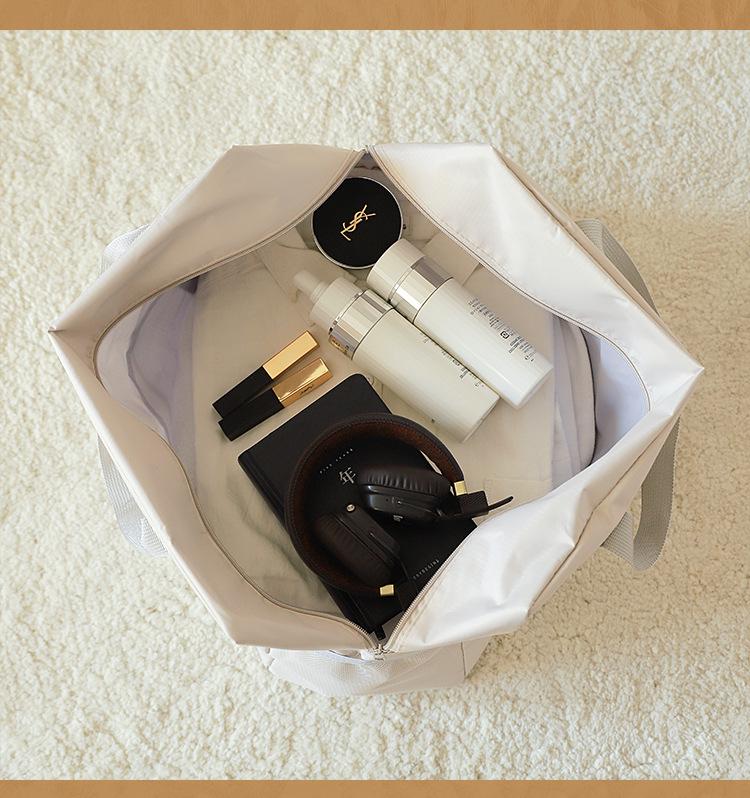 Extra Large Japanese Trolley Bag - Solid Color, Foldable, Round Label, Travel & Quilt Storage