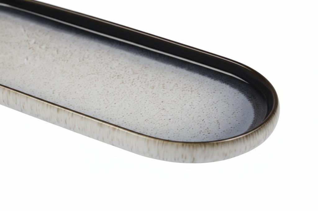 Ceramic Plate 40 Cm Luna Line Oval Large For Serving
