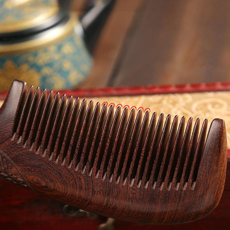 Unisex Sandelholzkamm Damen Herren Zuhause Reise Holz Antistatisch Feinzahnkamm Holzgriffe Haarkamm