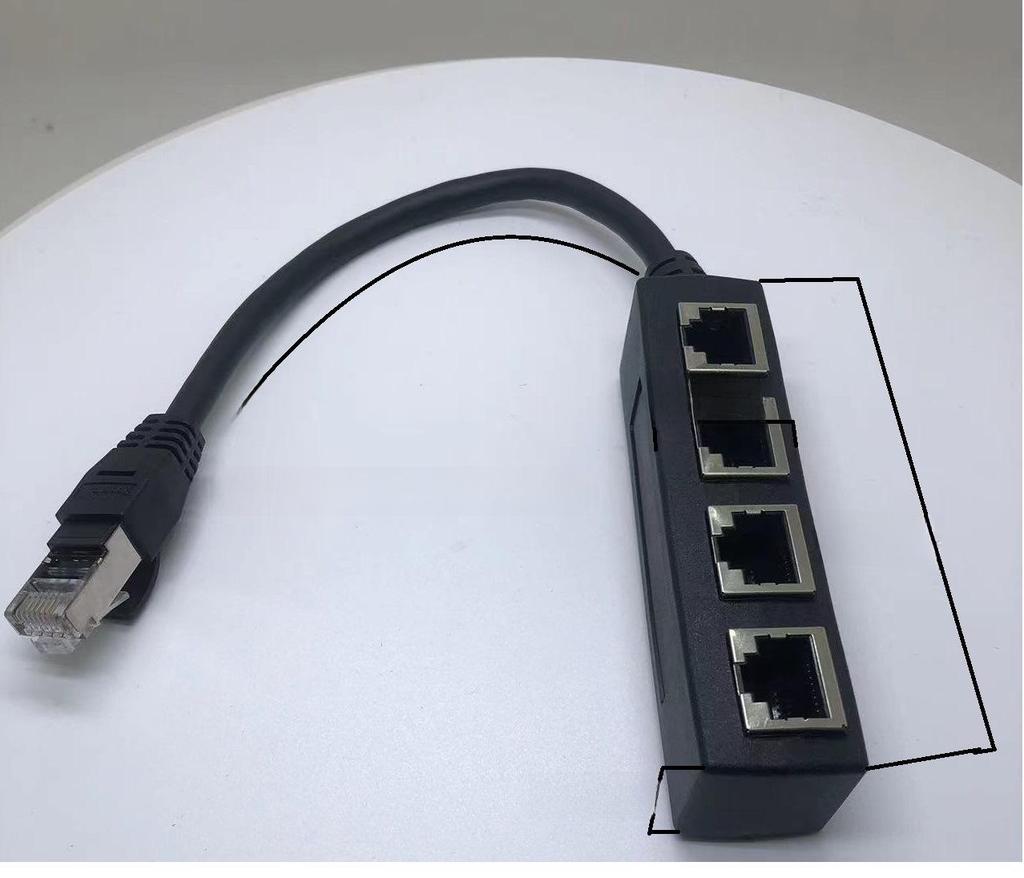 RJ45 Ethernet Splitter Adapter Extension Cable - 1 to 4 Network Connection- beperkte informatie