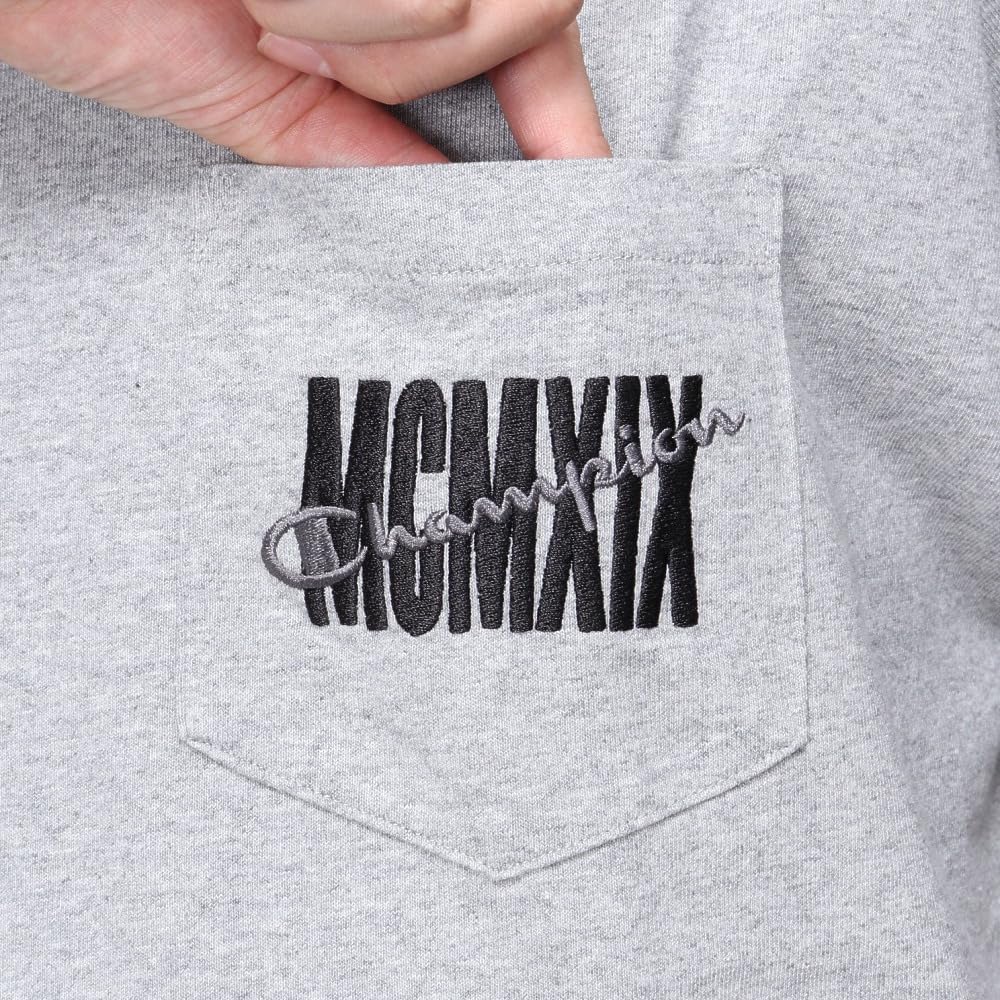 Champion Short Sleeve Crew Neck Graphic Action Oxford Gray Men's T-Shirt, 100% Cotton, Print, Style, C3-Z305,