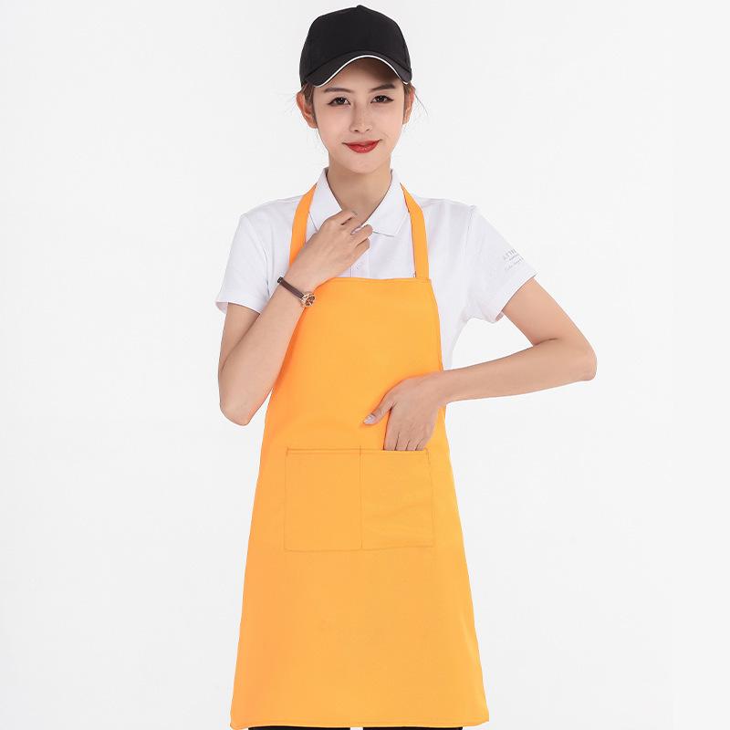 Adjustable Cooking Apron Unisex Waterproof Dust-proof Waiter Hairdresser Apron Chef Dirt-resistant Solid Sleeveless Apron Pocket