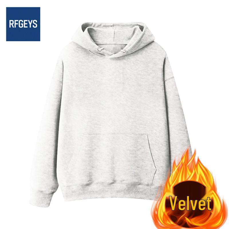 

Plus Size Fleece Sweatshirt for Autumn/Winter - Unisex Trendy Loose Fit, Warm Round Neck M [for 80-115 lbs]