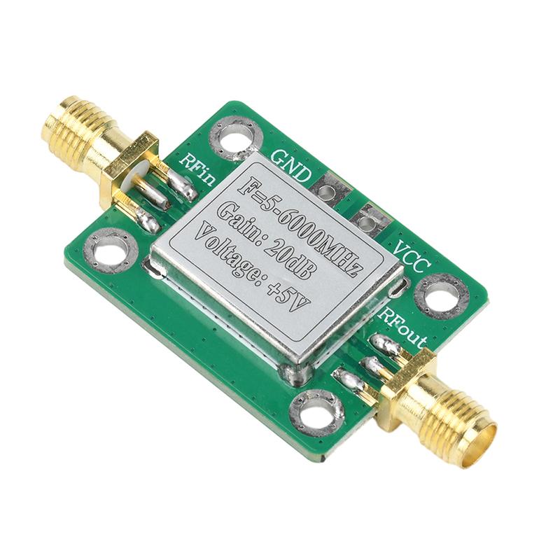 5M-6GHz RF Low Noise Broadband Signal Amplifier Power Amplifier Gain 20dB RF Amplifier Module 5-6000mhz 5VDC 