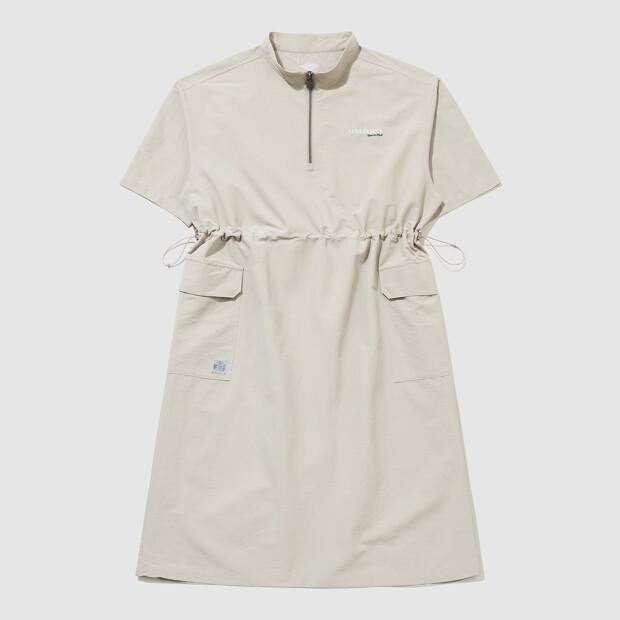 UMBRO Linen-Like Half-Zip Women'S Dress Beige Ur122Cop31