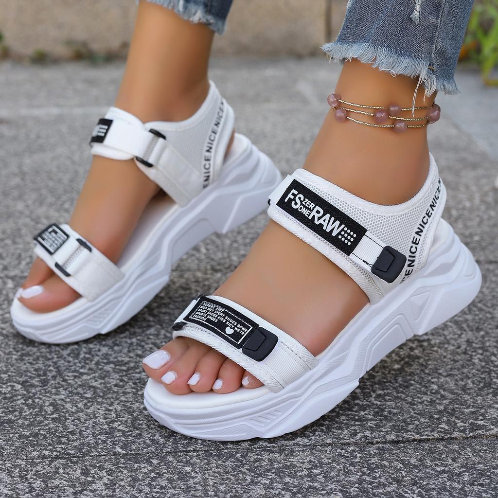 Fashion Beach Shoes Chaussure Femme Luxury Women Platform Sandals Summer Versatile Slope Heel Elevated Women Shoes Lightweight Sandals