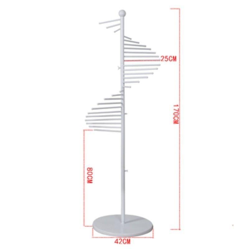 Multifunctional Clothing Store Floor Display Shelf Large Capacity Spiral Iron Scarf Rack Clothing Bag Display Stand