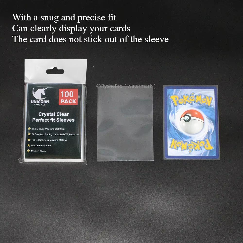 100pcs 64x89mm Clear Card Sleeves for Trading Card Perfect for Double-sleeving and Compatible with Baseball Card Pokemon Cards
