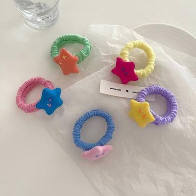 Kawaii Corda per Capelli a Stella 3D Colore Caramella Anello Elastico per Capelli Elastico per Capelli per Bambini Copricapo Ragazze Bambini Accessori per Capelli