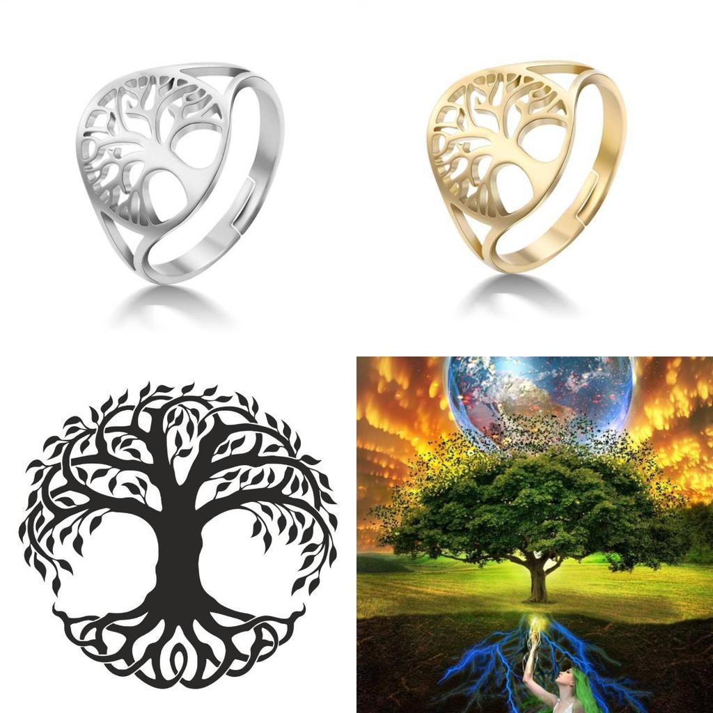 Tree of Life Ring Protection Evil Luck Wealth Eternal Life Rebirth Health growth strength Charming Amulet Talisman Jewelry Accessories