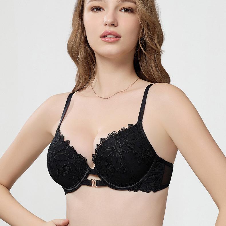 Damen-BH im französischen Stil, bestickter Spitzen-BH, Damen-Sammel-BH, roter BH, sexy Anti-Hänge-BH