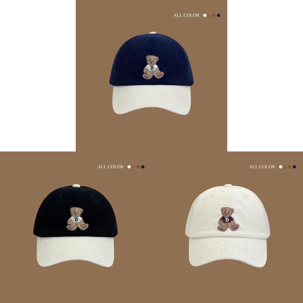 Cute Bear Baseball Cap With Warmth And Windproof Features For Fall Winter Fashion