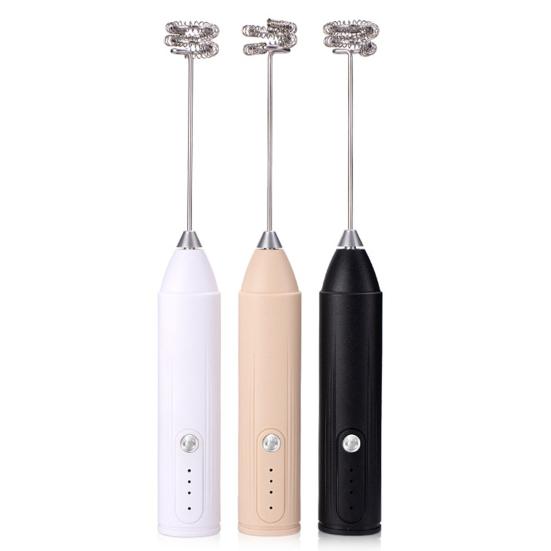 Electric Milk Frother Stainless Steel Handheld Milk Mixer Rechargeable Coffee Whisk Egg Beater Kitchen Tool