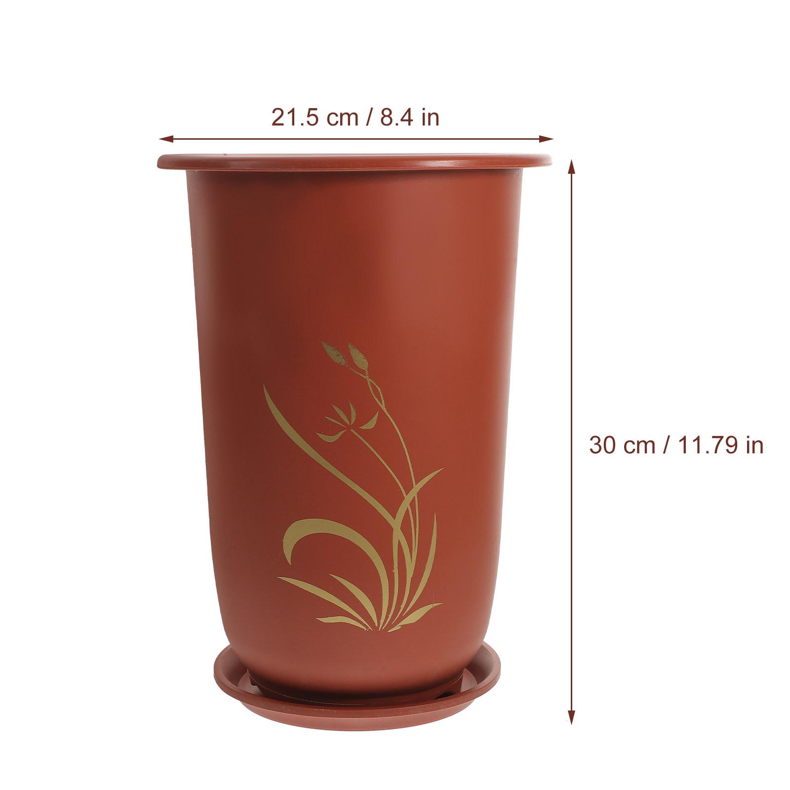 

2Pcs Resin Orchid Planters Breathable Flower Pots Saucer Safe Durable Long Lasting Spring Outdoor Decor Orchid Plant Pots червоний
