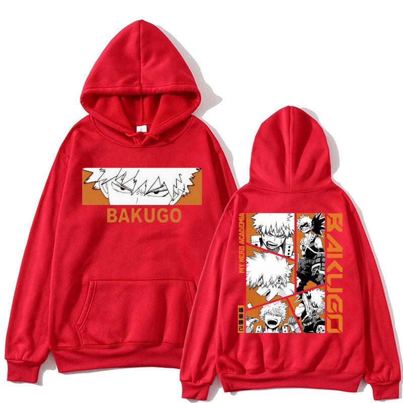 Japan Anime My Hero Academia Hoodie Bakugou Katsuki Trend Harajuku Manga Long Sleeve Men Women Streetwear