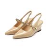 - Rear empty one-word wedge heel high heels pointed new rivets platform single shoes women