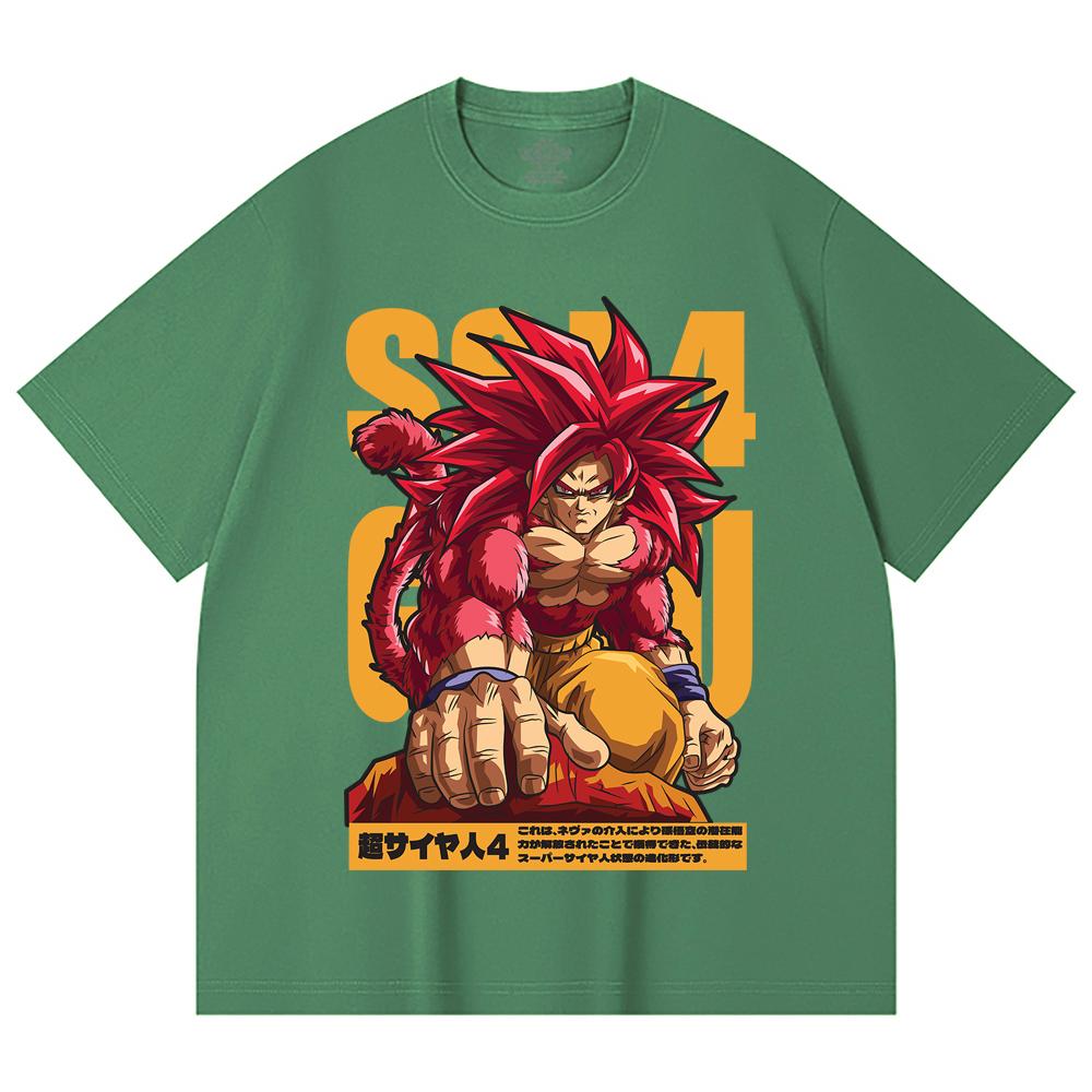 T-shirt unisex in cotone pesante 100% da 230 g/m² con stampa Dragon Ball V42 Goku SSJ4.