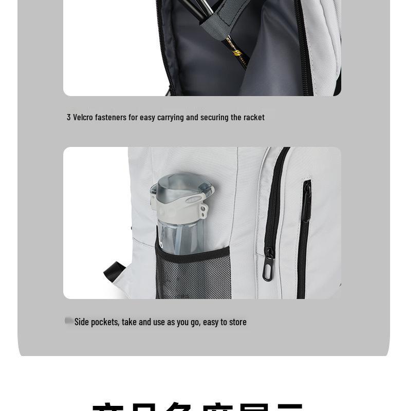 Unisex Lightweight Badminton Racket Bag with Shoe Compartment & Laptop Pocket - Large Capacity for Short-Distance Outdoor Travel