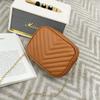 Rhombus Embroidery Thread Bag Women's New Retro Women's Bag Chain Messenger Bag Fashionable and Simple Small Square Bag