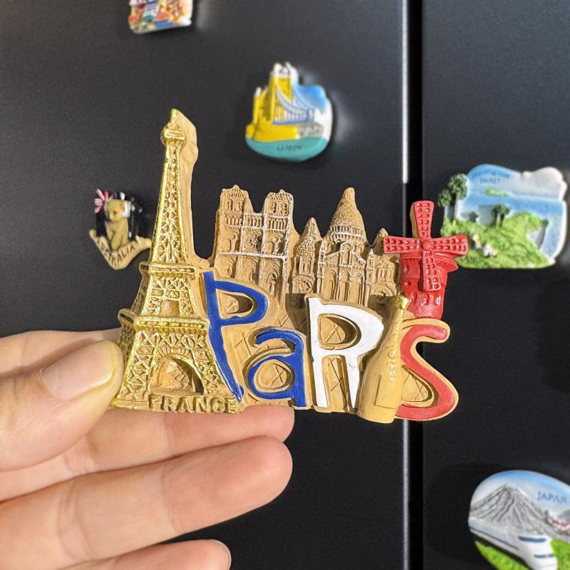 3D City Travel Souvenir Magnets: European and Global Regions