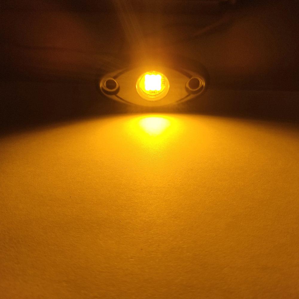 

4 шт. 9 светодиодных боковых фонарей Rock Side Lights Kit для автомобиля, атмосферная лампа для внедорожника, грузовика, внедорожника, квадроцикла, джипа, неоновая подсветка днища, Trail Rig Light жёлтый