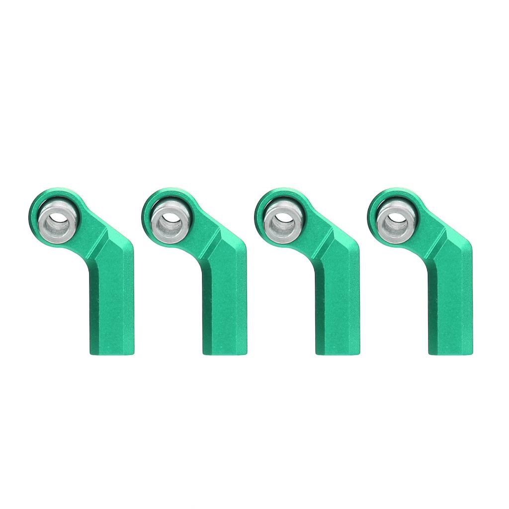 4 Set RC Link Rod End Alloy M4 Curved CW 7mm Ball Joint Head Set for 110 Model Car Green