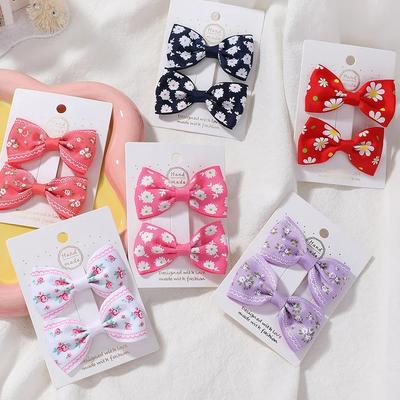 2 Stück/Set Einfarbiges Nylon Kinder Schleifen Haarspangen für Baby Mädchen Handgemachte Schleife Haarnadel Haarspangen Foto Haaraccessoires