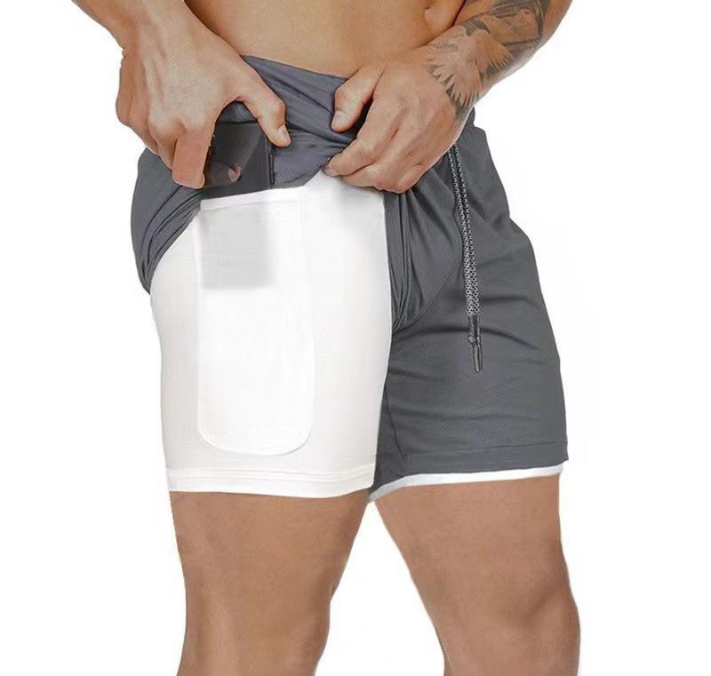 Men's Trendy Quick-Drying Breathable Sports Shorts - Double Layer Fitness Summer Wear