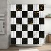 Modern Decorative Shower Curtain Set Waterproof Fabric Bathroom Decor Customizable Size Black White Gold Geometric Chevron Patte