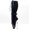 Fashion 2024 New Arrival Women Knee High Ballet Boots,Sexy Man Performance Fetish Booties,Dace Shoes Botas,Side Zip,20CM Golden Heel,