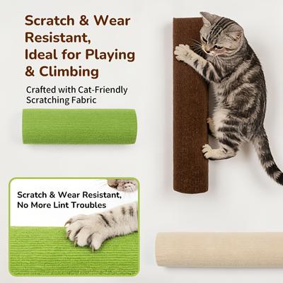 Cat Scratching Board Wall Mount Cat Climbing Frame Self-Adhesive Cat Scratching Post Kitten Wall Jump Platform Cat Toy Climbing Ladder Cat Climbing