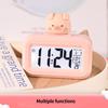 Digital Clock Temperature Display Large Screen Mini Size Electronic Date And Day Alarm 8 Different Rings Piggy Shape Desktop Clock Household Supplies