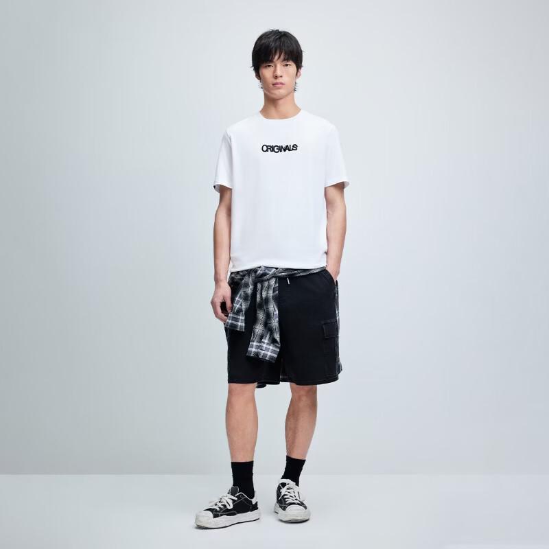 JACK&JONES Men's Cotton Letter Print Short-Sleeve T-Shirt
