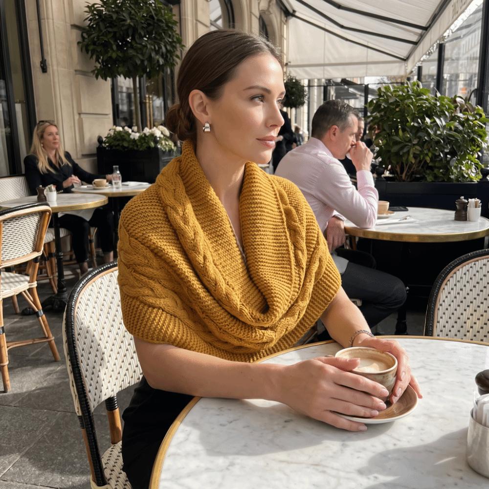 2-in-1 Neck Warmer Knit Neck Cover Chic Turtleneck Loop Scarf Commute