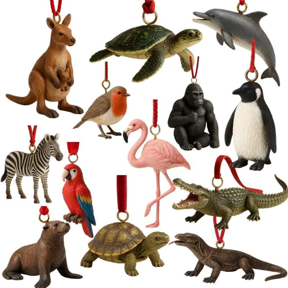 Feliz Navidad Calendario de Adviento Zoológico 2025, Calendario de Cuenta Atrás para Navidad de 24 Días con 24 Animales Diferentes, Cuenta Atrás Navideña de Vida Silvestre para Amantes de los Animales