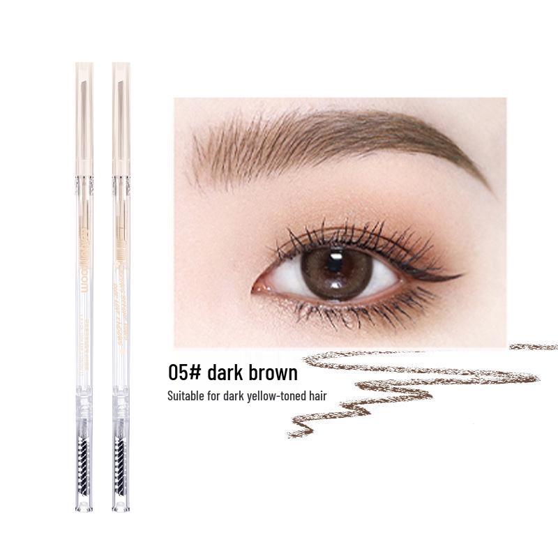 Ultra-Fine Dual-End Waterproof Eyebrow Pencil: Transparent, Long-Lasting, Sweatproof, Natural Color for Students