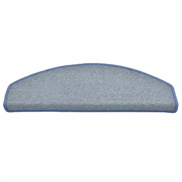 VidaXL Stair Treads 15 Pieces 65 X 24 X 4 Cm Light Grey and Blue Semicircular Large 322375