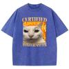 Funny T Shirt Vintage Washed Cotton T-Shirt Certified Woman Respecter Graphic Tee Casual Streetwear Spring Summer Fall