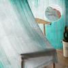 Abstract Modern Line Water Green Bedroom Transparent Sheer Curtains Holiday Decoration Window Voile Tulle Curtain