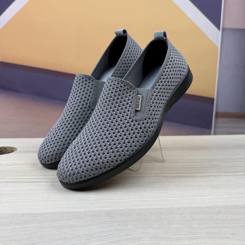 Men's Breathable Mesh Canvas Slip-On Shoes, Soft Sole Casual Skate Sneakers, Lightweight Walking Loafers for Men